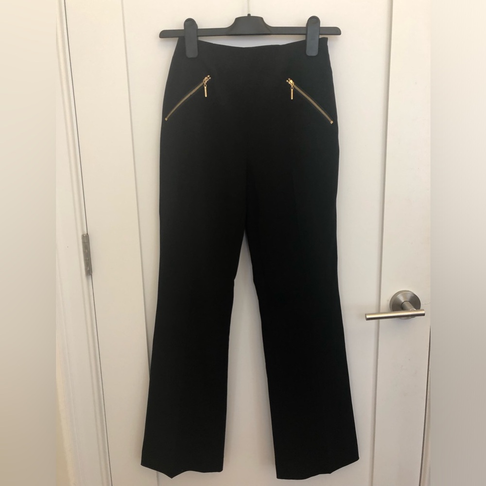 Black Rachel Zoe Pants with Gold Zippers